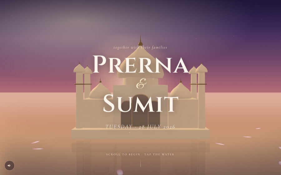 Ivory Palace at Dawn wedding website preview